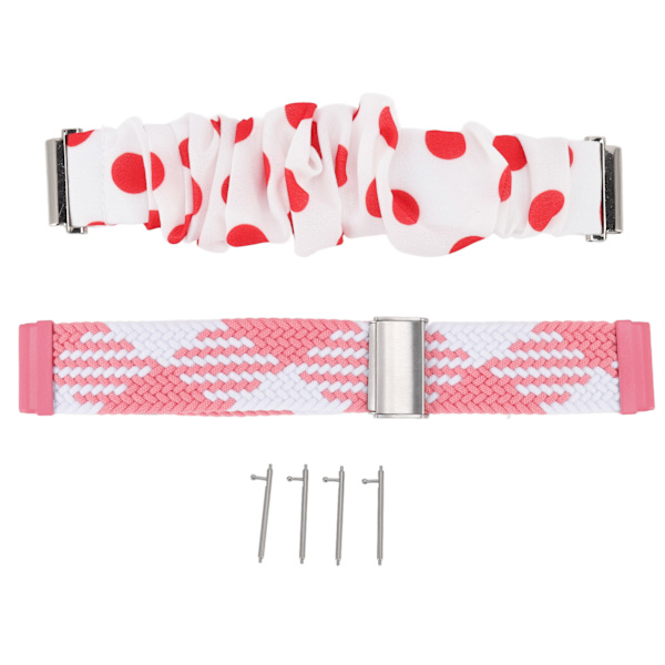 2 st vävda klockarmband 4 fjäderstång justera storlek god elasticitet hårband klockarmband för Fitbit Versa