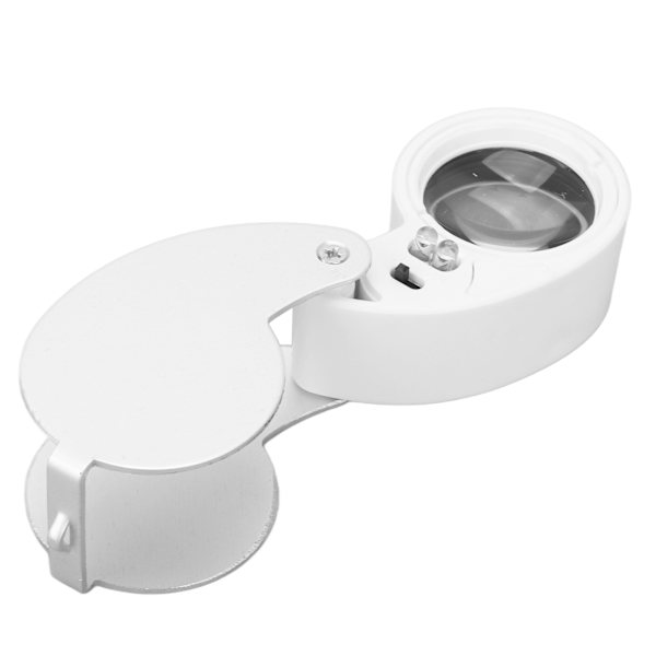 40X upplyst förstoringsglas LED bärbar aluminiumlegering HD högtransmission läsförstoringsglas