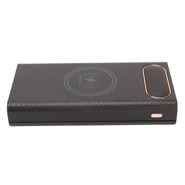 6x21700 Lader Batteriboks Sveisefri Power Bank Box Kit DIY batteriladerveske med 22,5W hurtiglading 15W trådløs lading Svart