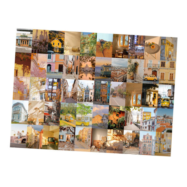 50 kpl luonnonmaisema-tarroja koristeellisia esteettisiä matkamaisemia Scrapbooking-tarroja DIY-suunnittelijalle Journal Notebook Laptops Luggages Brown