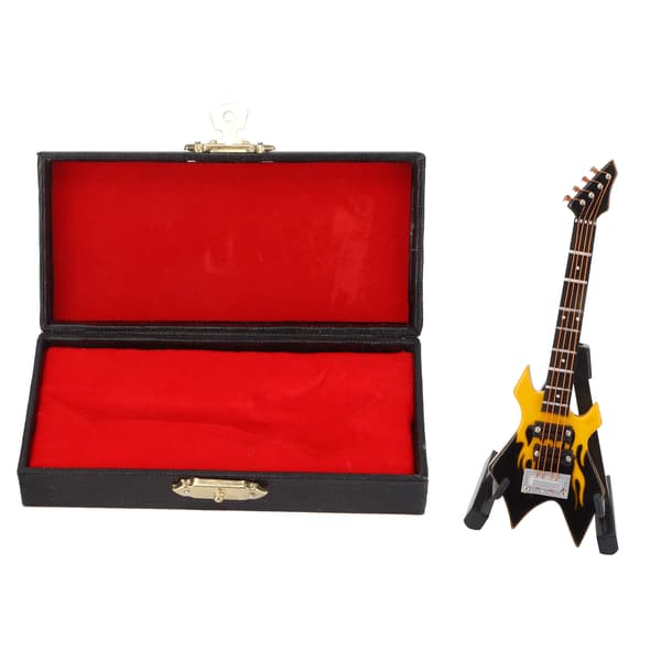 Basmodell Miniatyr Träsimulering Gitarr Modell Musikinstrument OrnamentGul