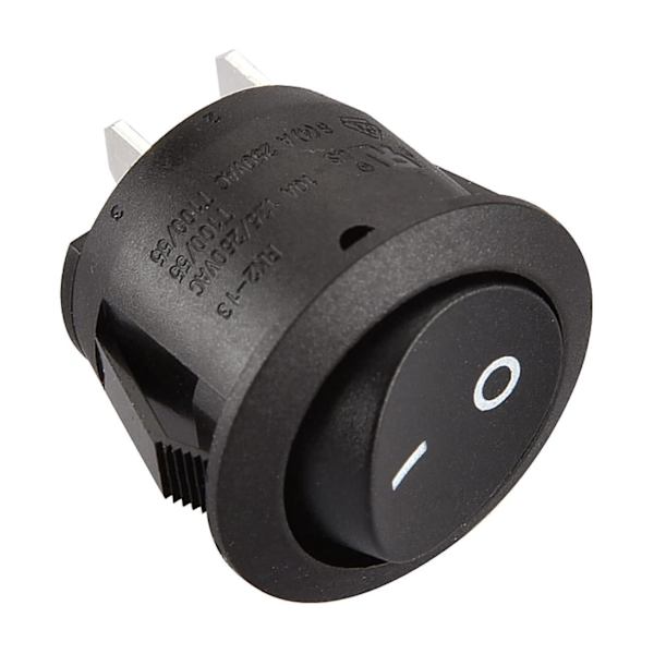 Svart vippströmbrytarset - 5-pack, 2 SPST-terminaler, 6A, 250VAC, UL, VDE