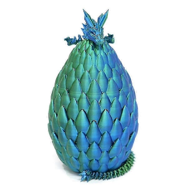 Drakägg - Överraskningsäggsdekorationer med flexibel pärlemordrake, 3D-printad gåva. För barn, vän C