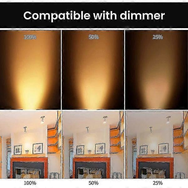 stk halogenpærer Gu5.3 Mr16 35w 12v dimbar - varmhvit 2800k, 400 lumen