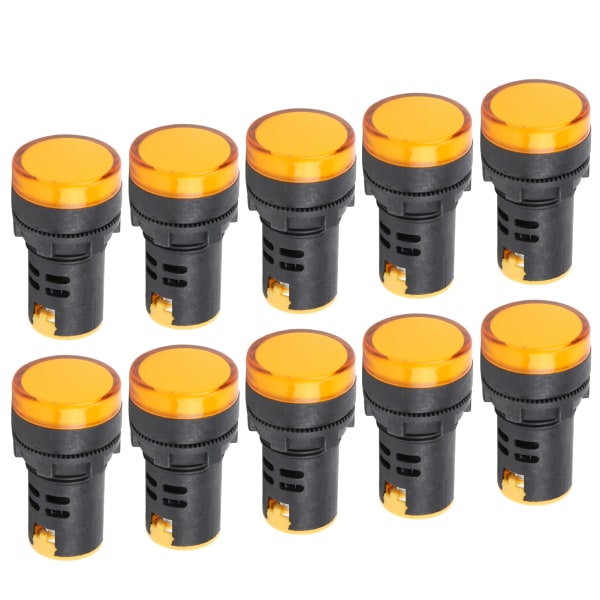 10 stk AD16‑22DS gule LED-indikatorer med høy lysstyrke LED-signallampelykt for signalindikasjon AC/DC24V