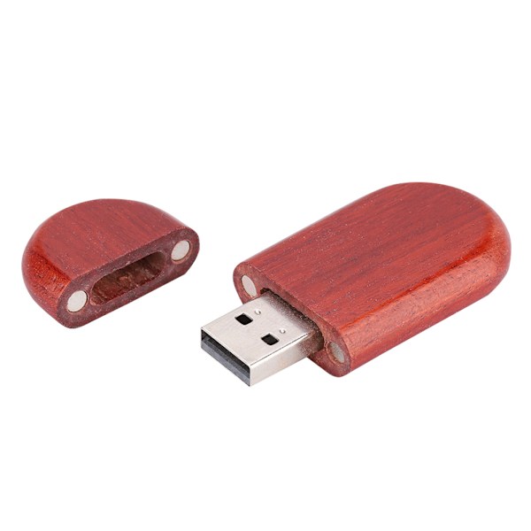 Oval palisander træ USB 2.0 flashdrev opbevaringspind med æske U-disk 64GB