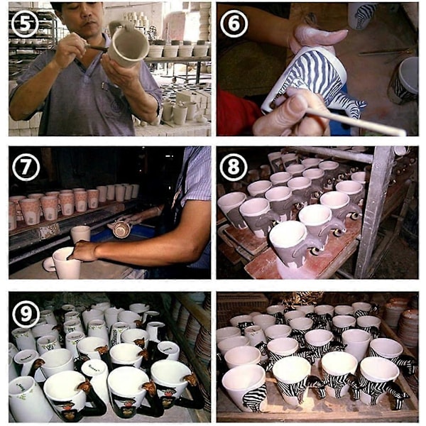 2025 Ny 3D Keramisk Djurmönstrad Handmålad Keramisk Kaffemugg (Zebra)