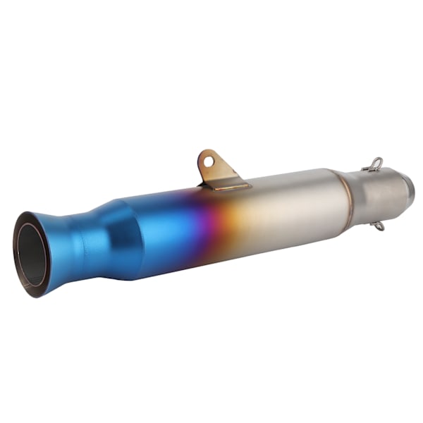 1,5-2 tommer udstødningsrør til GP Racing Style rustfrit stål universal til motorcykel (Titanium Blue)
