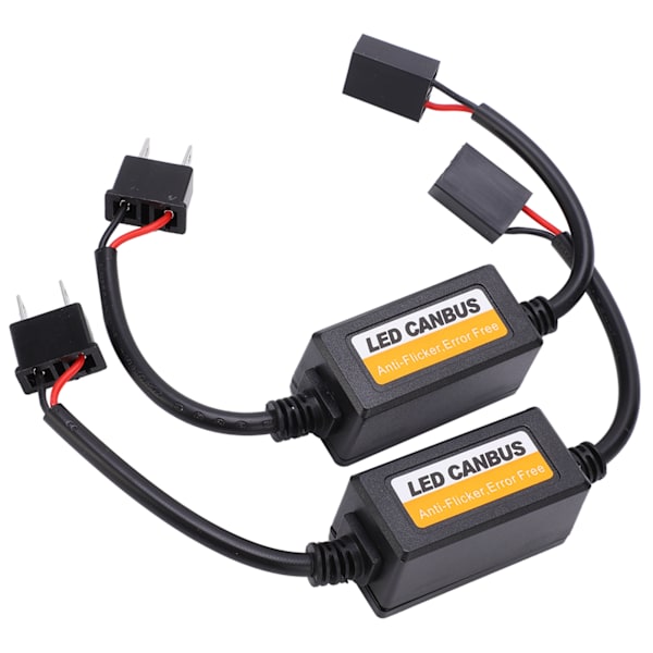 2 stk. LED-dekoder AntiFlicker bilinstrumentbræt fejlkodefejlafbryder til H7 DC 9V-16V