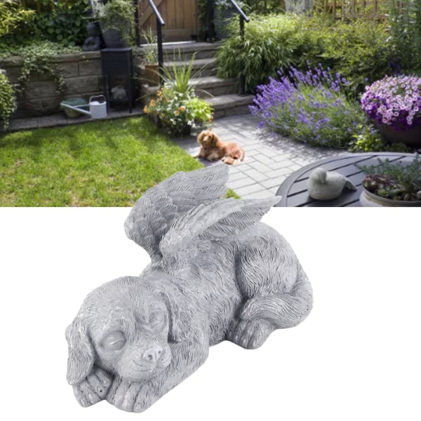 Kæledyr mindesmærke statue harpiks sovende kæledyr engel have skulptur til kæledyr mindesmærke gravsten ornament engel hund