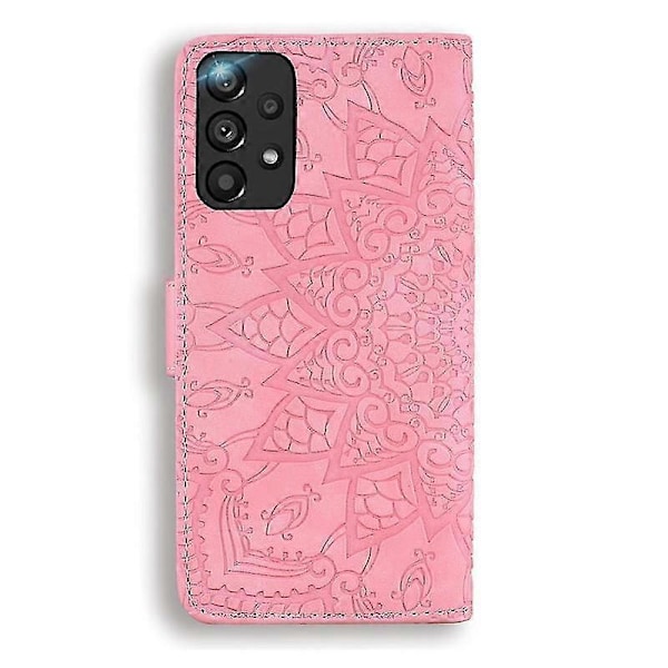 Plånboksfodral för Samsung Galaxy A33 5G Premium PU Läder Flip Cover Mandala Ljusrosa