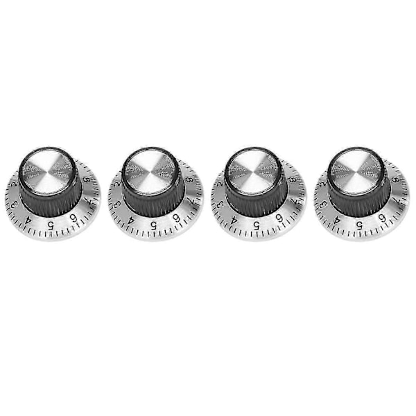 4 x potensiometer Pot metallknott med 0-9 dreieskive for 6mm akselknott