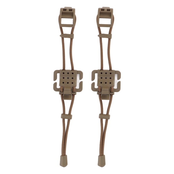 2 stk. Rygsæk Bindingsklemme MOLLE Gear Organizer Fastener Elastisk Bindings Spænde Karabinhage Klips Tasker Lås Snor Fix Gear Elastisk Rem Khaki