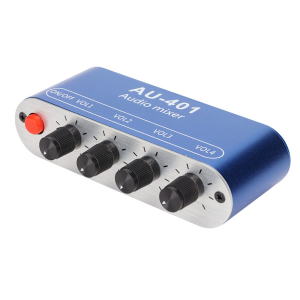 Mini Stereo Mixer 4 in 1 Out Volymjustering 3,5 mm ljudväljare förstärkare för PC Laptop Hörlurar