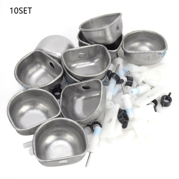 10 set rostfritt stål kanindrinkare dricksvattenskål Matningstillbehör för Marten FoxSplit Tee Connector