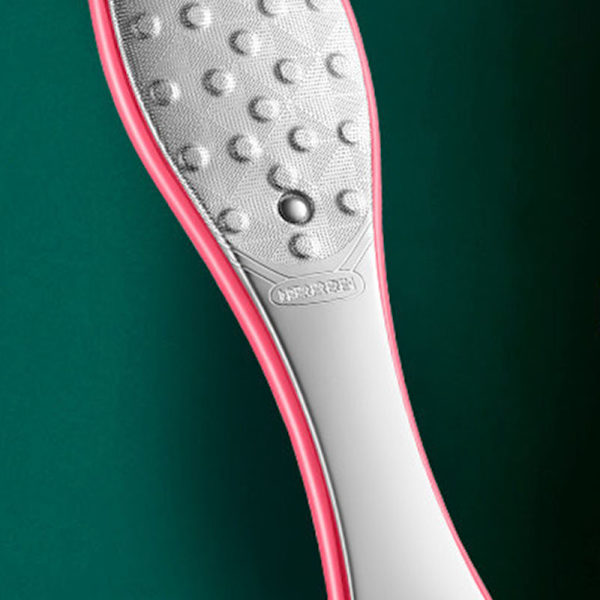 Dobbeltsidet fodrasp Rustfrit stål Fod Callus Remover til fjernelse af hård hud Rose Red