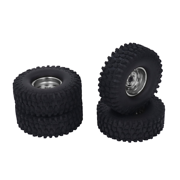 4 stk. RC-dekk med godt grep, sterk demping, høy slitestyrke, fjernkontrollbil-dekk for Scx10 for Trx4 1/10 grå