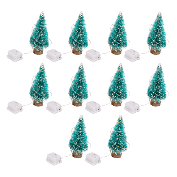 10 stk dukkehus juletre 1:12 blinkende mini dekor dukkehus miniatyr dekorasjon