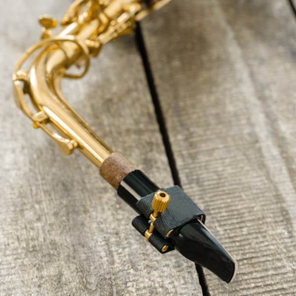 Saxofon Ligatur Sort PU Læder Metal Holdbar Musikinstrument Tilbehør C65 Alt