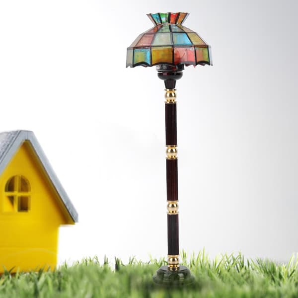 1:12 Miniatyr Dukkehus Tilbehør Gulvlampe LED Lys Møbelleke
