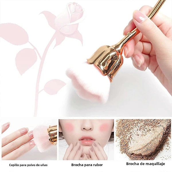Blomst Neglebørste til Manicure Neglekunst Negletilbehør Værktøj Lille Rund Børste til Gel Støv Rengøring4