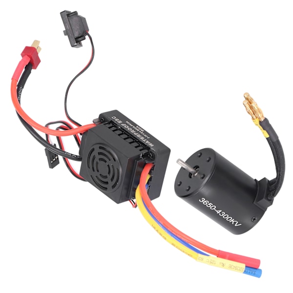 3650 Vattentät 4300KV Borstlös Motor 60A Borstlös ESC Tillbehörssats för 1/10 RC Bil