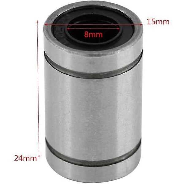 10 st LM8UU 8mm Linjär Kullager Dubbeltätad Ring för Stång 3D-skrivare CNC-delar