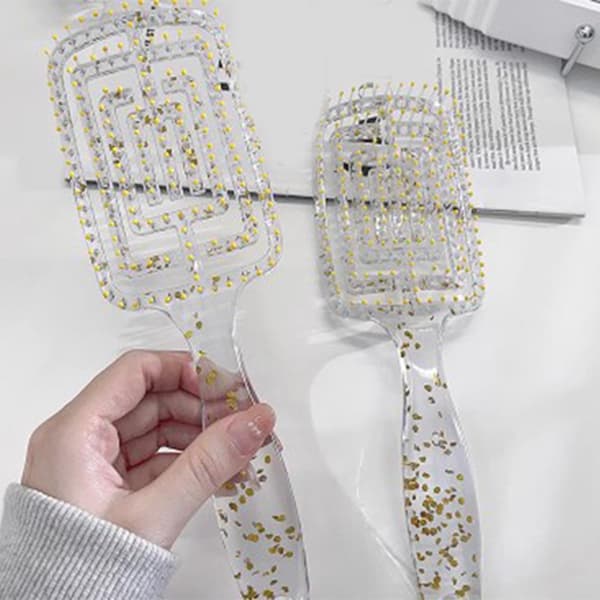 Vent Hårbørste til Udredning Styling Tørring Transparent Hul Buet Ventileret Hårbørste til Hjemmesalon