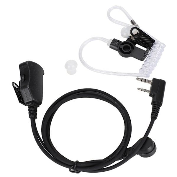 2-stifts K-huvud Walkie Talkie-hörlur med mikrofon Luftledning Volymjustering