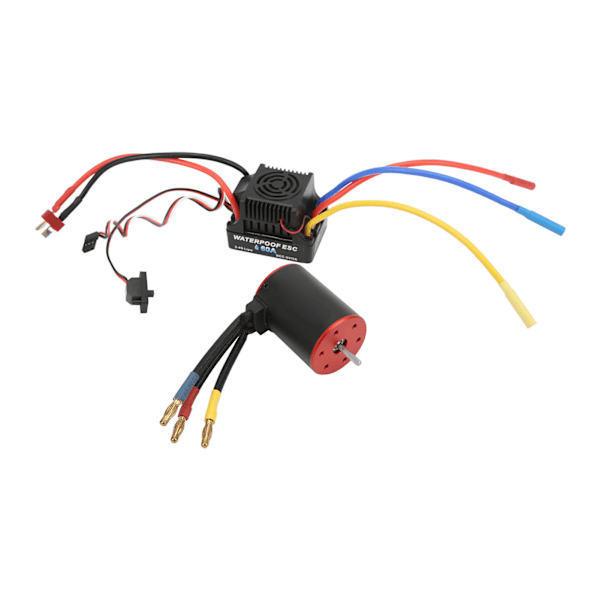 3650 2300KV Borstlös Motor 60A ESC Elektrisk Regulator Lång Linje för 1/8 1/10 RC Bil