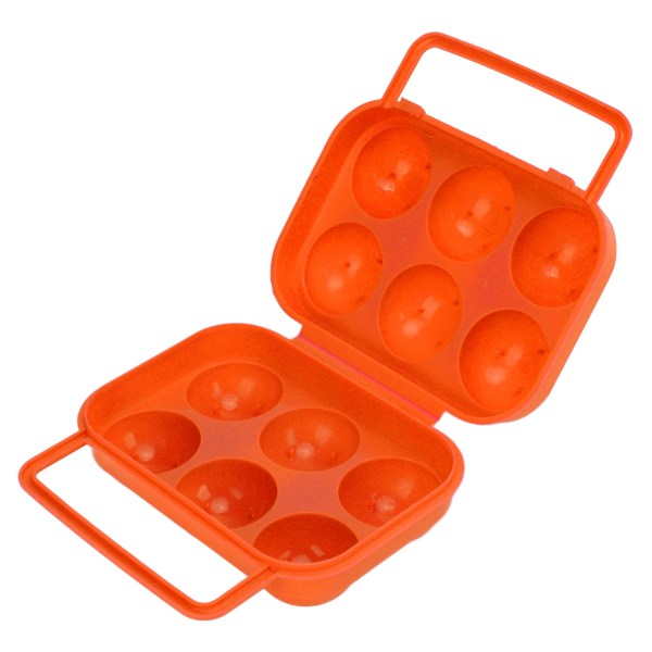 Bærbar eggoppbevaringsveske ABS 6-gitter eggboks for utendørs innendørs eggoppbevaring Orange