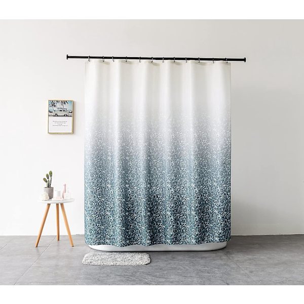 Dusjgardin i stoff som tåler mugg med 12 C-ringer - 120 x 180 cm (B x H) - Vaskbar - Inkludert 12 C-ringer