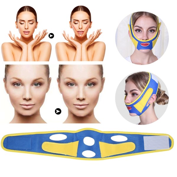 Facial Skin Lift Ansiktsmassage Bälte Bandage Tunt Ansiktsbälte Skönhetsverktyg