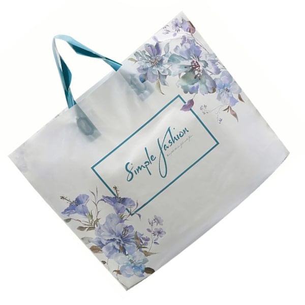50 stk gavepose 38x30x8cm hvit håndtaksdesign bærbar plastmateriale dekorativ gavepose for høytider