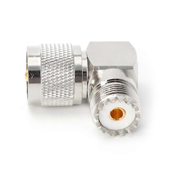 UHF PL259 Hann til SO239 Hunn Rettvinklet RF Adapter Kobling