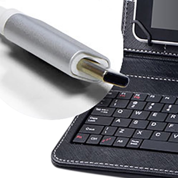 Langallinen näppäimistökotelo Tekonahkaa Kannettava näppäimistö Tablettisuojakuori Toimistoon Liiketoimintamatkoille TYPE C -sovitin Androidille Yleiskäyttöinen 10,1 tuumaa