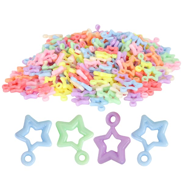 300 STK/pose 5-spiss stjerneformet plastperler Perlede smykketilbehør DIY for barn