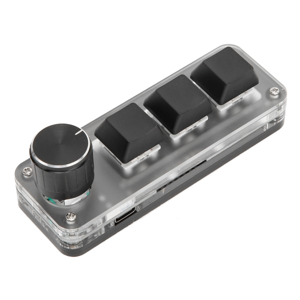 Mini tilpasset tastatur 3 taster Rød bryter-snarveier Plug and Play RGB-bakgrunnsbelyst programmeringsmakro-tastatur for bærbar PC