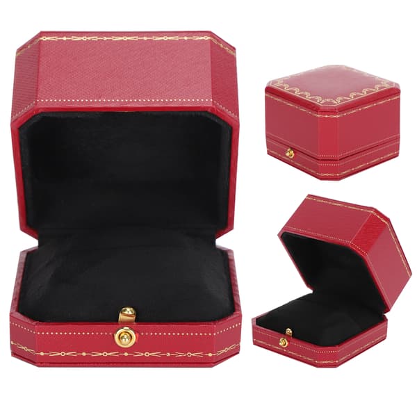 2 ST Ringask Smyckesförvaring Display Ring Presentfodral för Frieri Förlovning Bröllop Röd