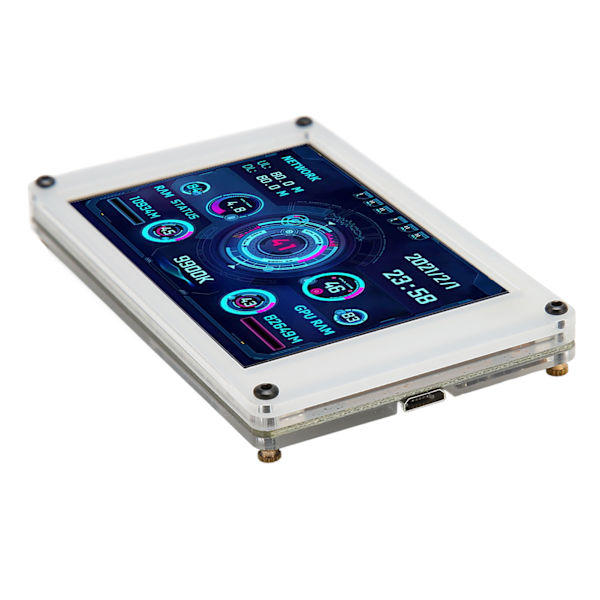3,5-tums datortemperaturmonitor dubbelt USB-gränssnitt IPS USB miniskärm PC CPU GPU RAM HDD-datamonitor för AIDA64 för Windows