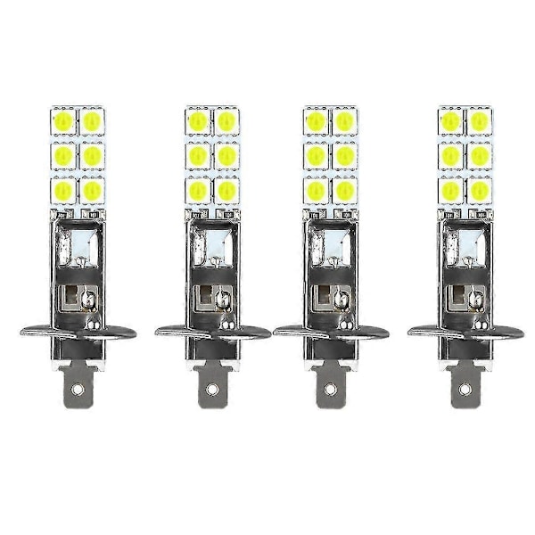 4 stk. H1 6000K Super Hvite 80W LED-frontlyspærer Kit Tåkelys Kjørelys-B13