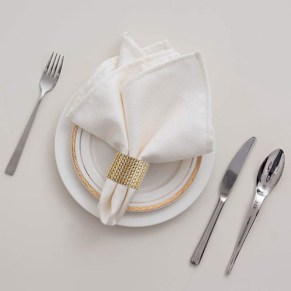 Guld Servett Ringar - Set med 100 för Borddekorationer, Bröllop, Middagar, Fester, DIY Dekoration