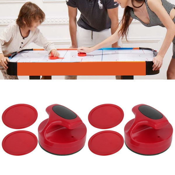 Hockeyspelbord 94MM Slider Pusher Set med 4 puckar tillbehör Stor storlek Röd