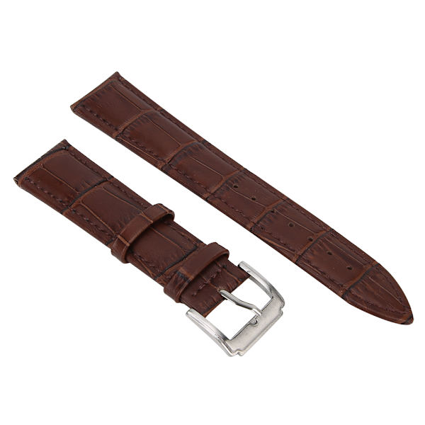 Universal Herr Dam Justerbar PU Läder Watch Band Ersättning 20mm Brun