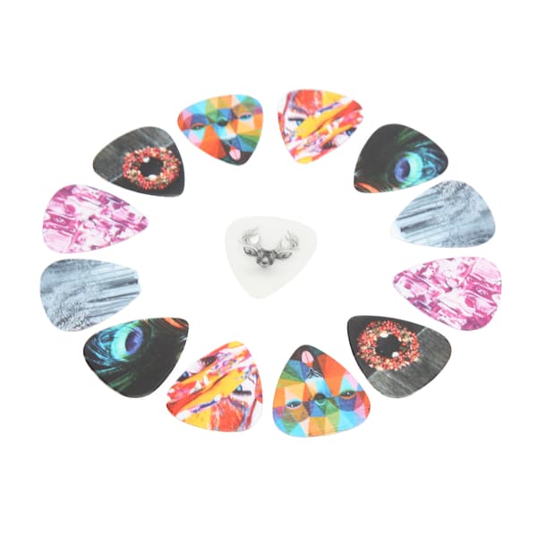 13 stk. Guitar Picks Medium Celluloid Guitar Plectrums med æske Instrument Tilbehør Farve