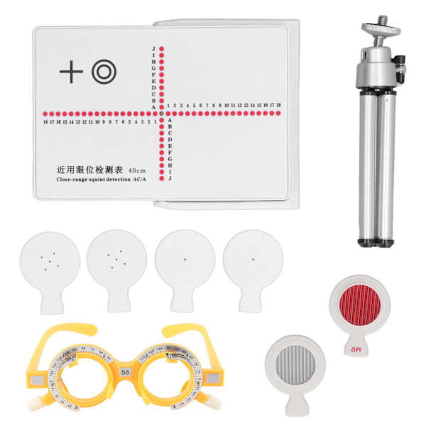 9PCS Ögontestverktyg för optometri Dubbelhållare Noggrann AC/A Phoria Strabismus Tester
