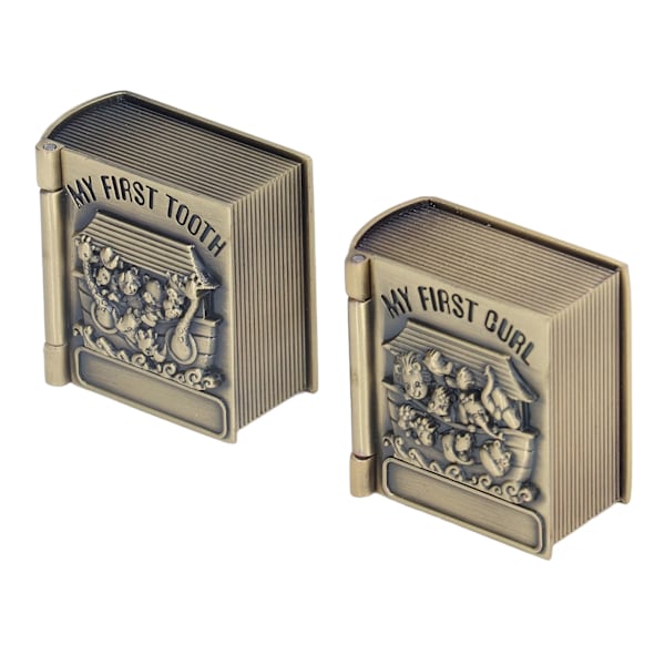 Exquisite Polishing Process Engraving Pattern Durable Metal Baby Tooth Box