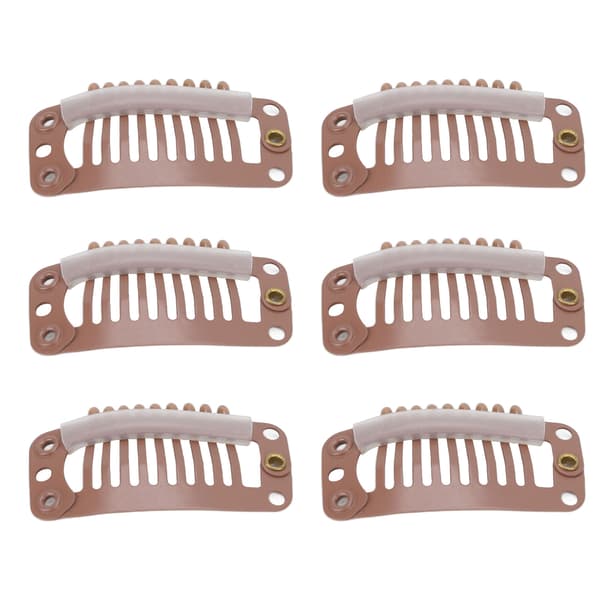 40 stk. Hår Paryk Clips Rustfrit Stål 9 Tænder Holder Hår Extension Hårstykke Clip 32mm Lysebrun