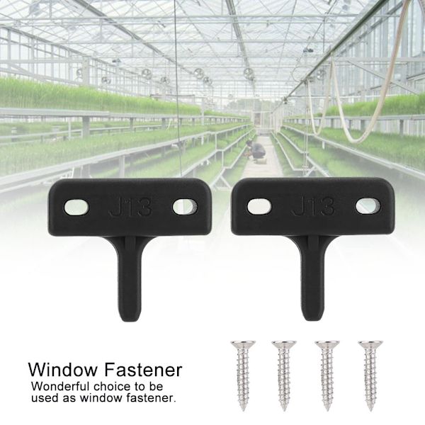 2 stk. Vindusfeste for drivhus, slitesterkt og robust sett med flate plugger