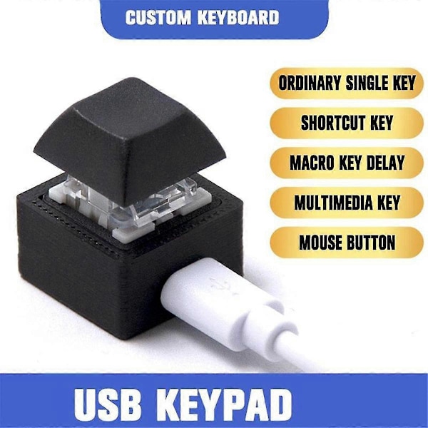 Mini Tastatur Makro Keypad RGB DIY Tilpas Genvejstastatur Gaming Mekanisk Programmerbar Tastatur Rød Switch 1 Taster